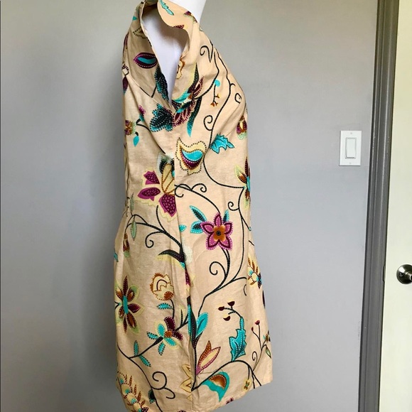 Floral Print Wing Sleeve Retro Mini Dress - Picture 5 of 5